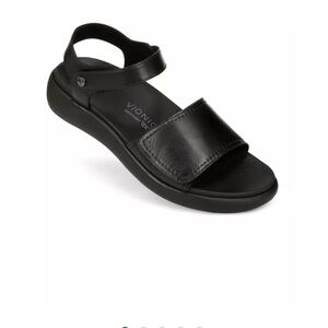 VIONIC AWAKEN BLACK LEATHER SANDALS 7